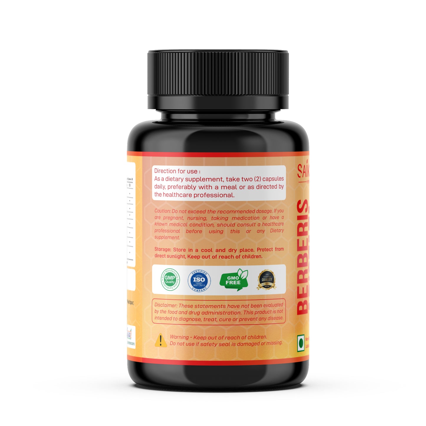 Berberine 1300mg with Milk Thistle, Ceylon Cinnamon, Gymnema Sylvestre & Turmeric - 60 Capsules