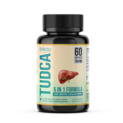 Ultimate Liver Support: TUDCA 750mg Powerful Blend with Milk Thistle, Ashwagandha, Dandelion and Ginseng - 60 Vegan Capsules